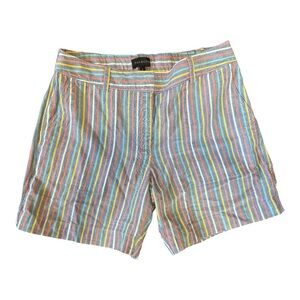 Talbots Linen Blend Pastel Stripe Shorts 4